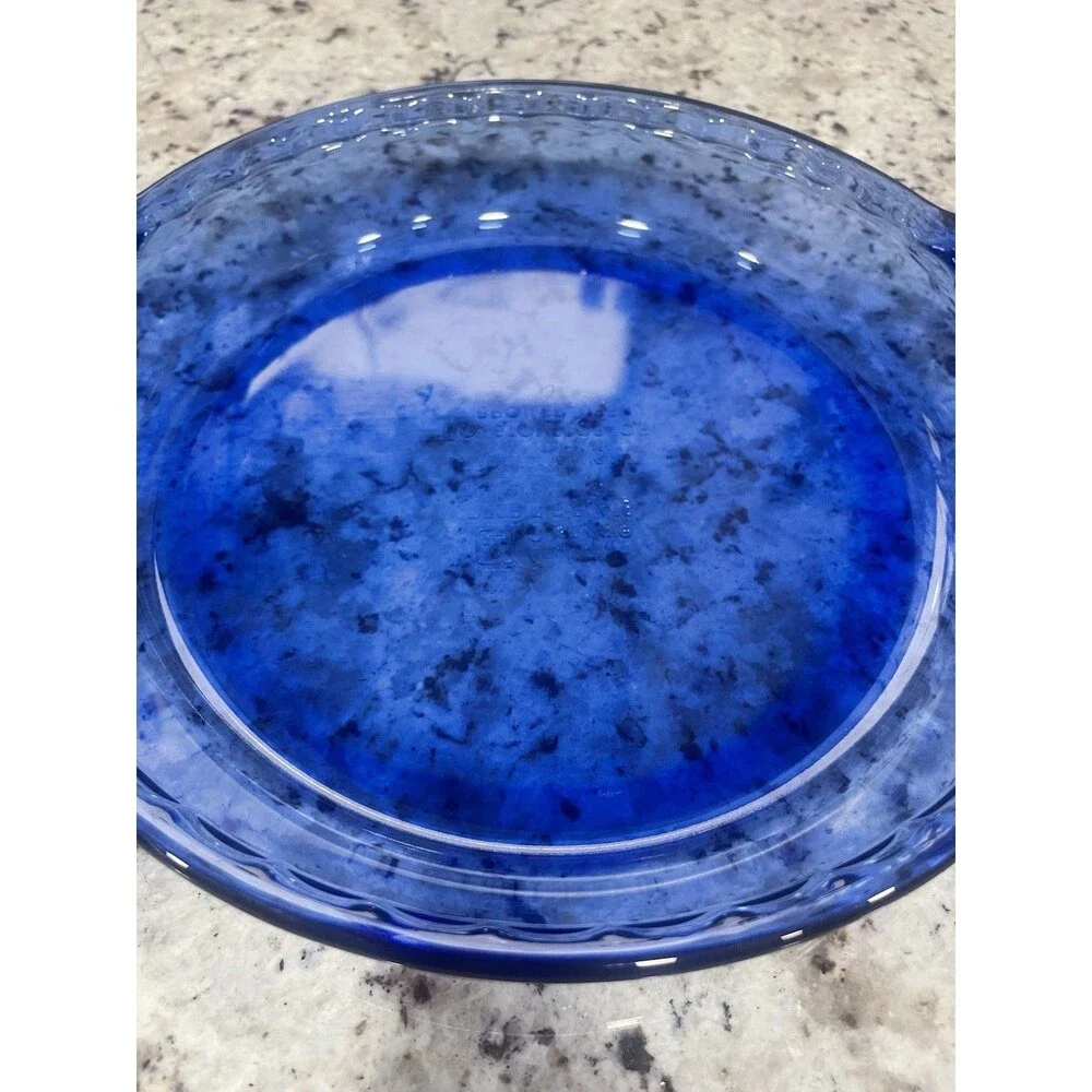 Vintage Anchor Hocking Ovenware Deep Pie Dish US 1075 – 9” Cobalt Blue Glass